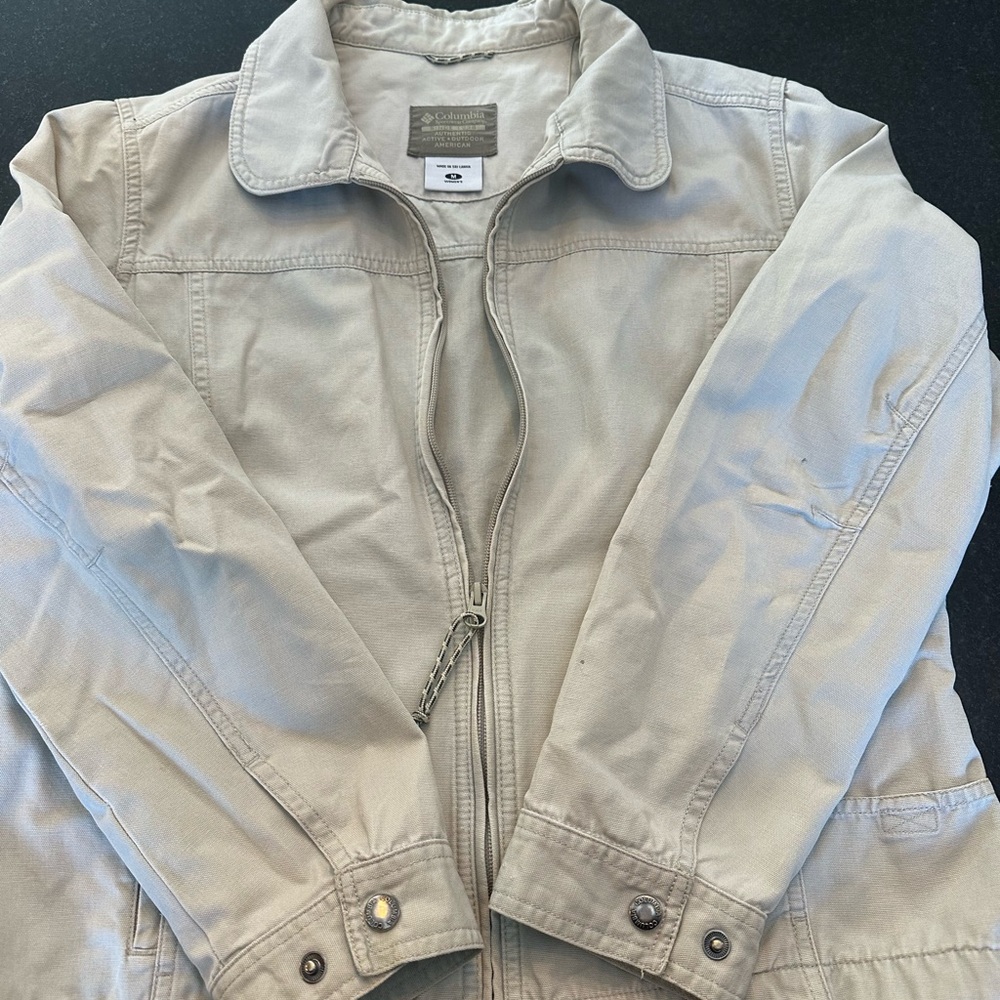 Womens Nude Columbia cotton canvas unlined jacket sz Medium.